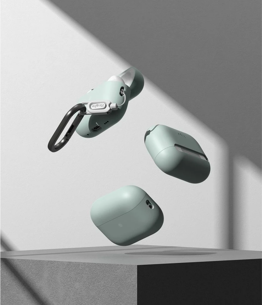 Mbështjellës Ringke për AirPods Pro/Pro 2, Silikon, i gjelbër, me karabiner