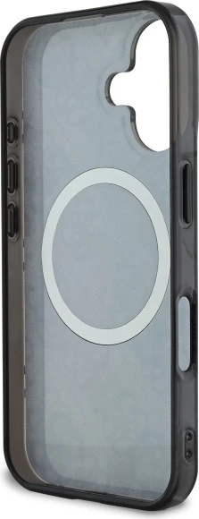 Mbështjellës Guess Peony On 4G MagSafe për iPhone 16, Zi
