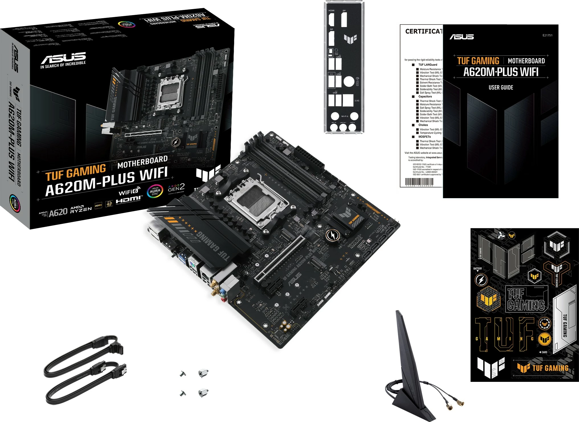 Pllakë amë ASUS TUF GAMING A620M-PLUS WIFI, AMD, Socket AM5, DDR5, 128 GB