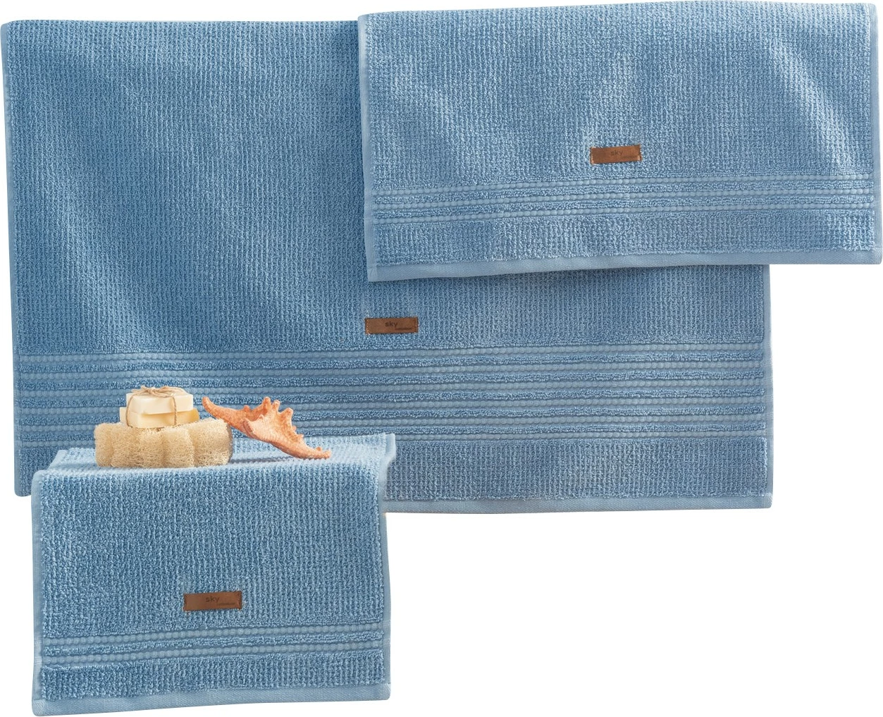 Set peshqirësh (3 copë), Mijölnir Wellness, ngjyrë kaltër