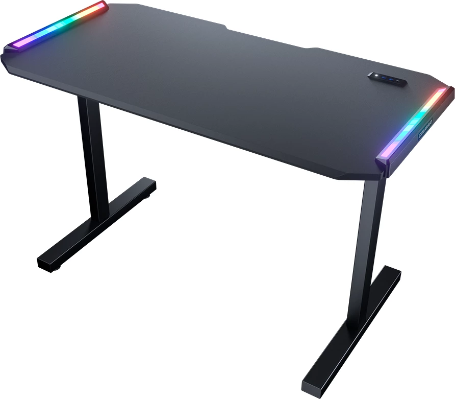 Tavolinë gaming COUGAR DEIMUS 120 RGB me docking station, e zezë