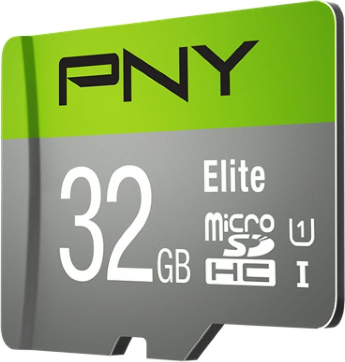 Kartelë memorie PNY Elite 32GB microSDHC Class 10 U1, gjelbër/gri