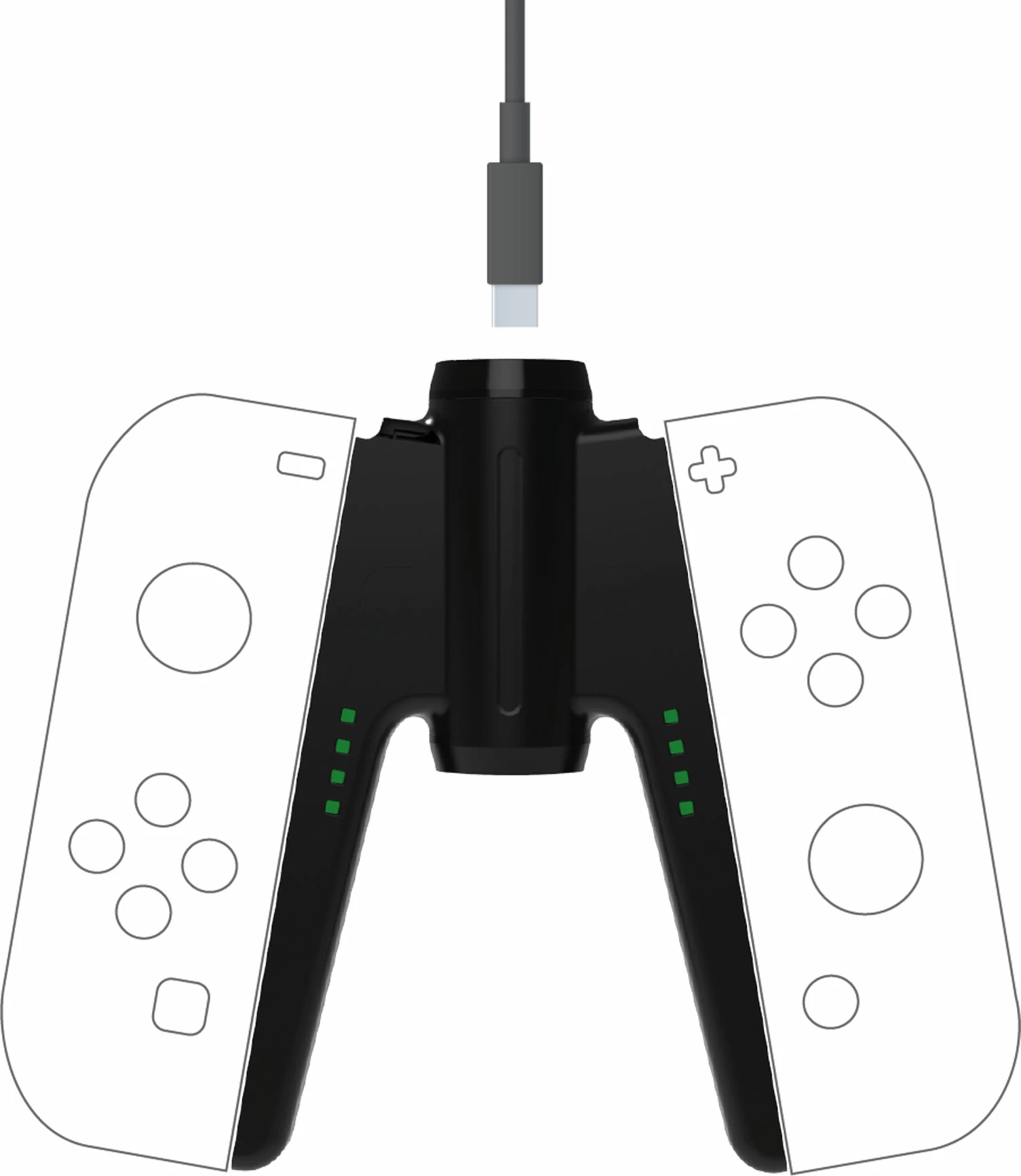 Karikues dual për Joy-Con FREAKS & GEEKS JOY-CONS Dual Charger, kabllo USB-C 2.5 m, i zi