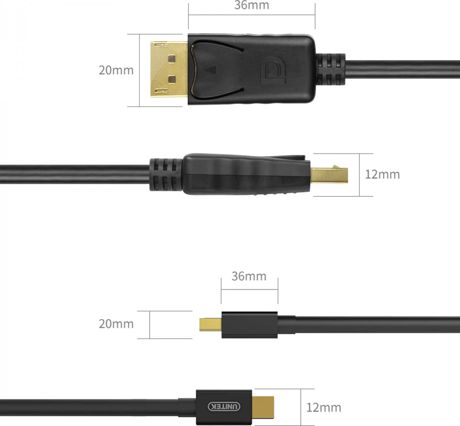 Kabllo Unitek miniDisplayPort, e zezë
