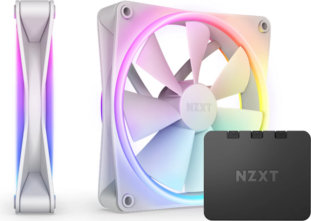 Ventilator kasë kompjuteri, NZXT F140 RGB Duo RF-D14DF-W1, 140 mm, RGB, e bardhë, 2-pack