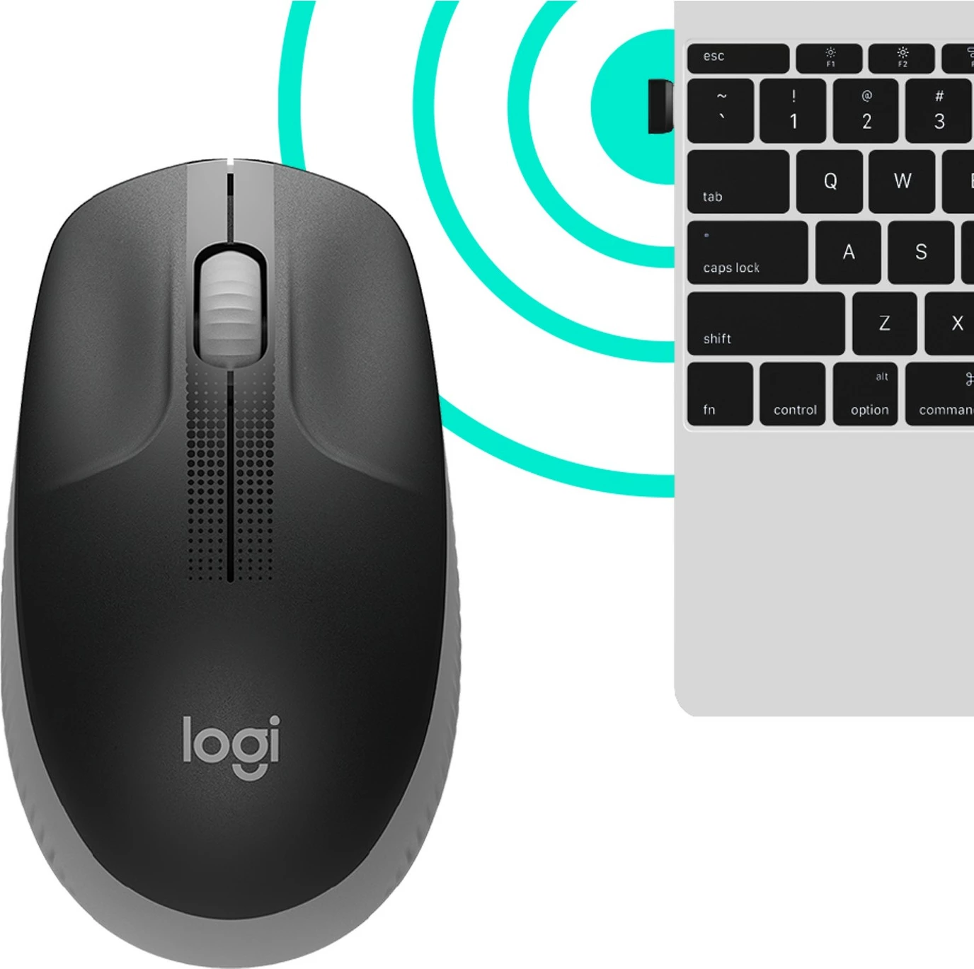 Maus Logitech M190, Wireless, 1000 DPI, i zi, gri