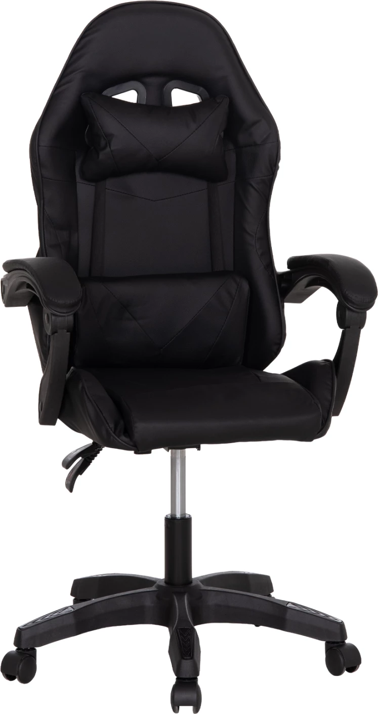 Karrige gaming STRATUS FH1231.01, e zezë, me jastëkë për mes dhe qafë, 62x62x119cm