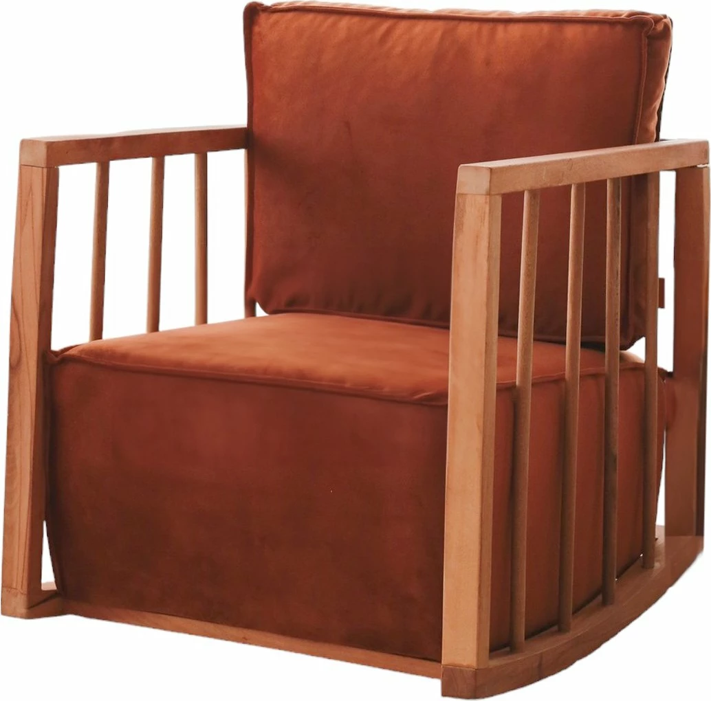 Karrige sallon me krahë, ngjyrë kanelle, Atelier del Sofa, sallanan