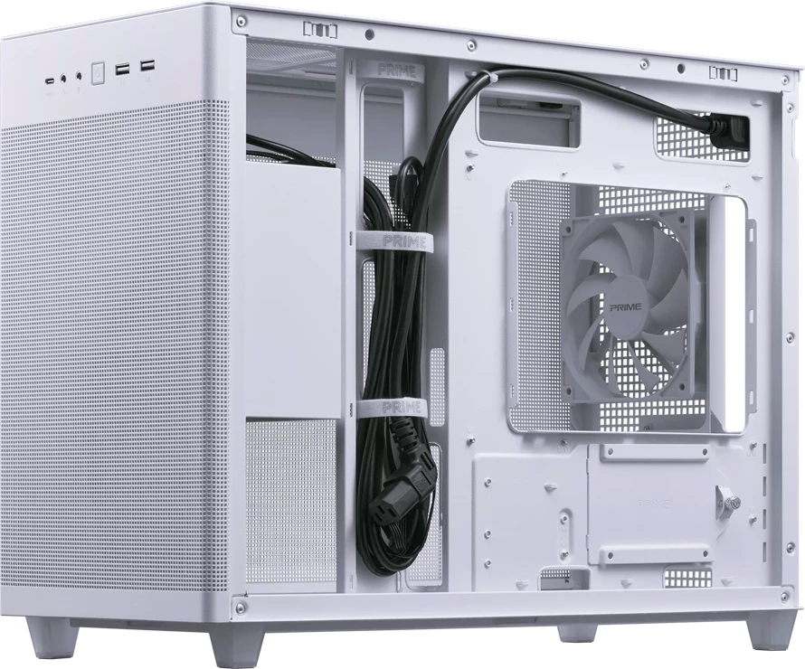 Kasë ASUS Prime AP201 MicroATX 33L, e bardhë