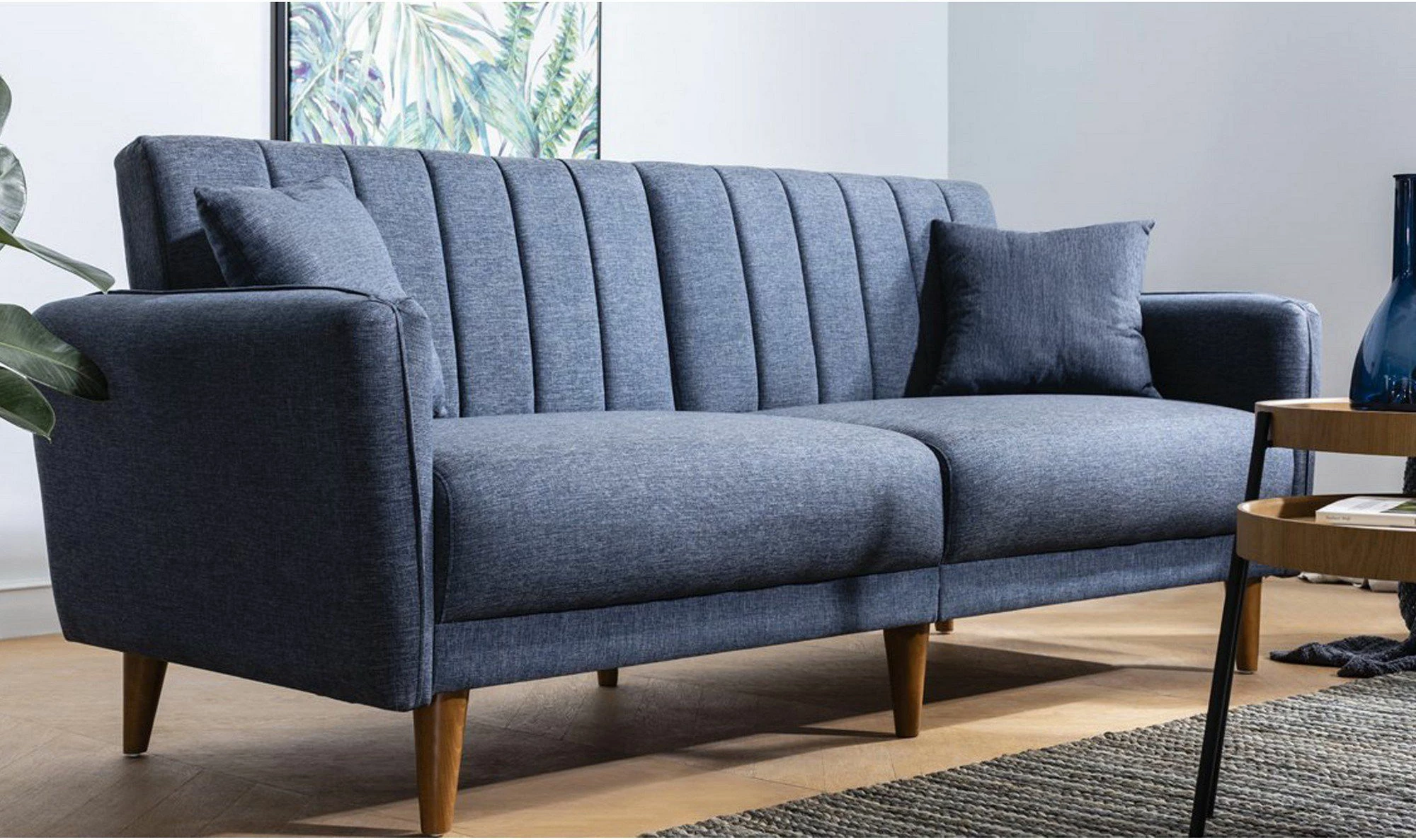 Divan-krevat 3 vendesh, ngjyrë e kaltër e errët, Atelier del Sofa