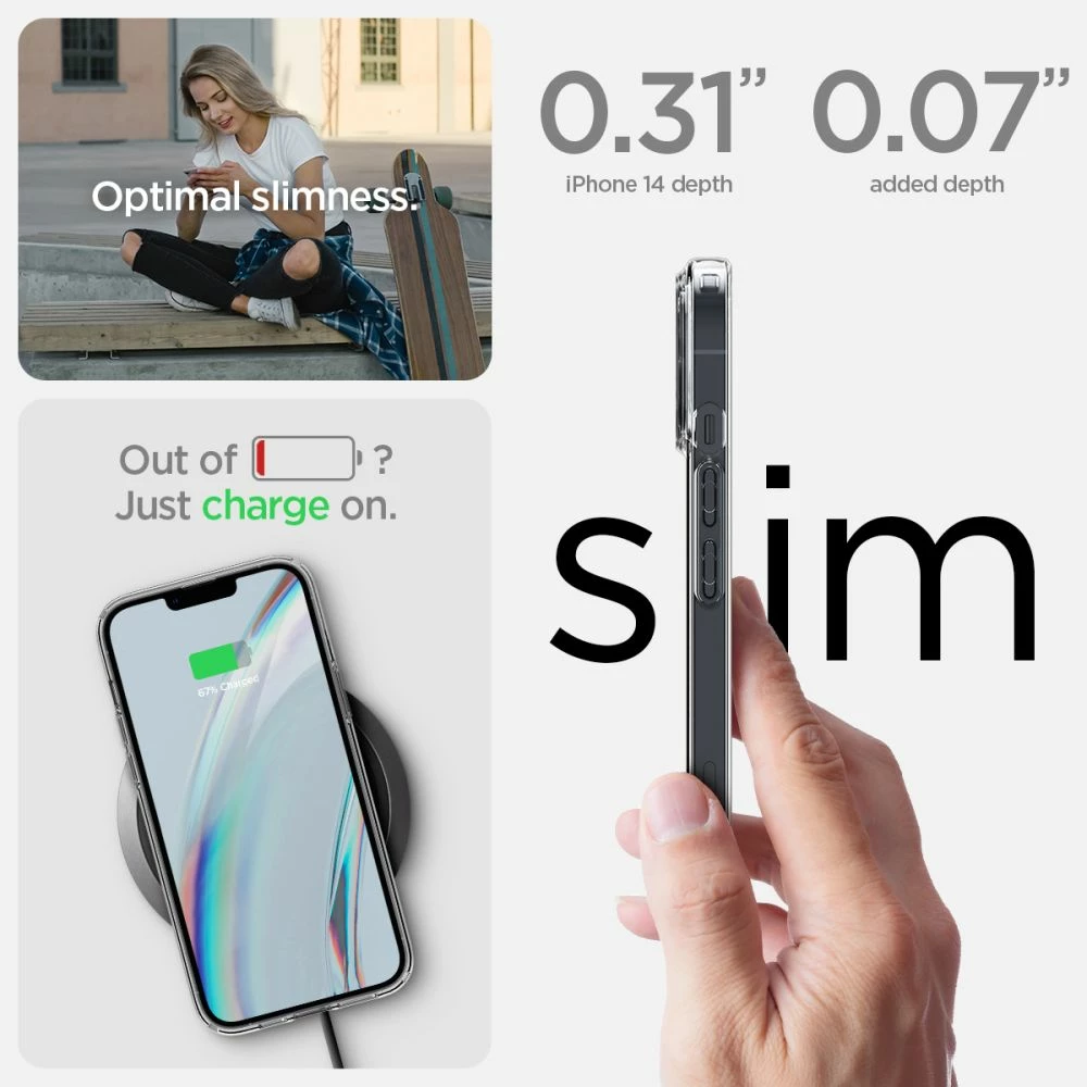 Mbështjellës Spigen Crystal me xham të temperuar për iPhone 14 Plus, Transparent, Set