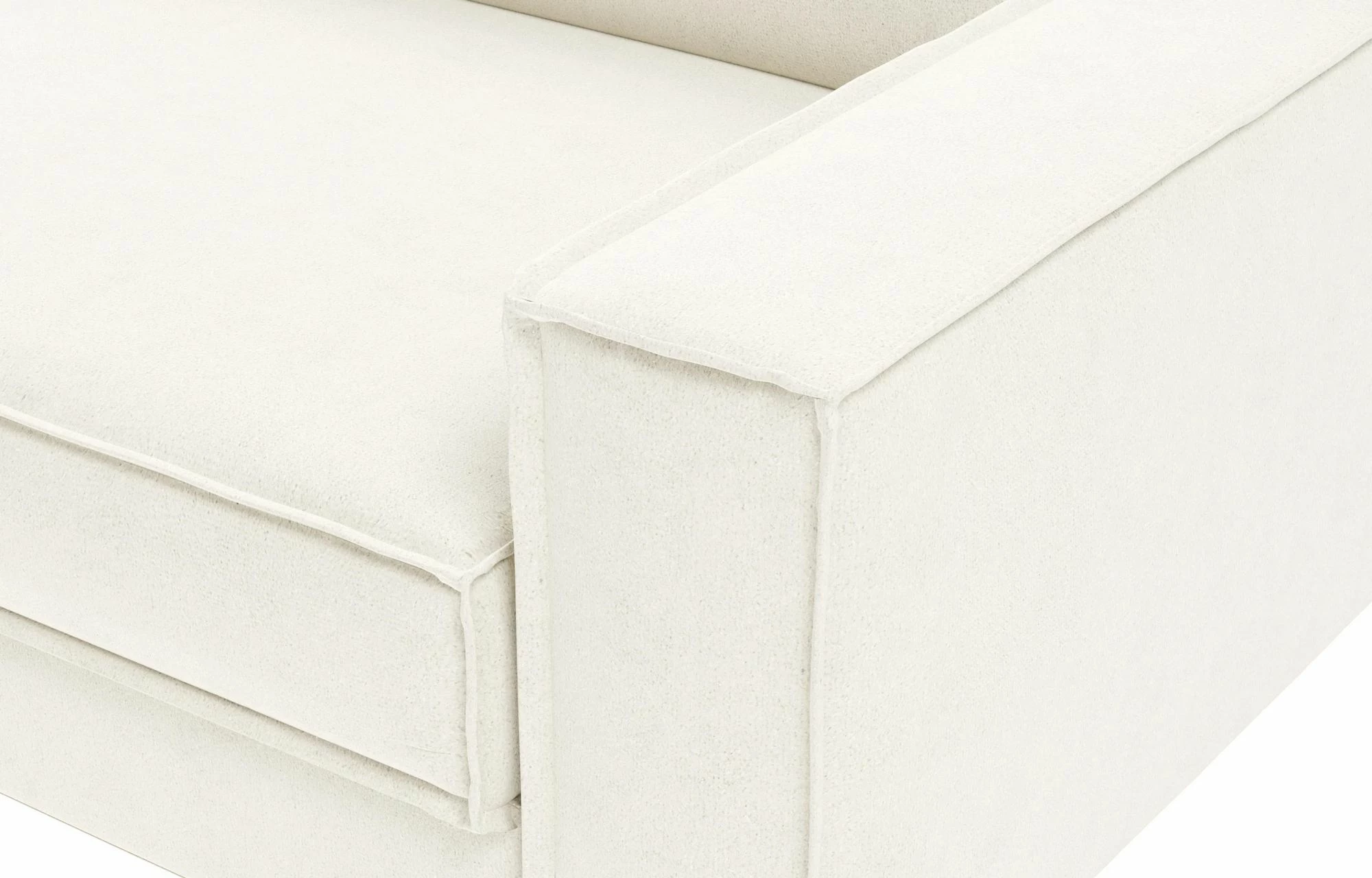 Divan treshe Atelier del Sofa, Sparrow 3, ngjyrë Milk Froth, këmbë arrë