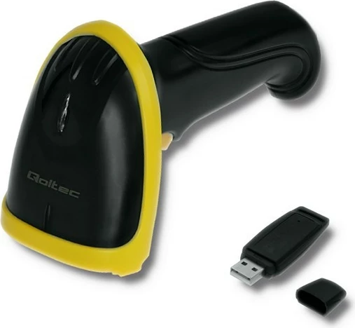 Lexues barkodesh Qoltec 50862, wireless 2.4GHz, i zi/verdhë