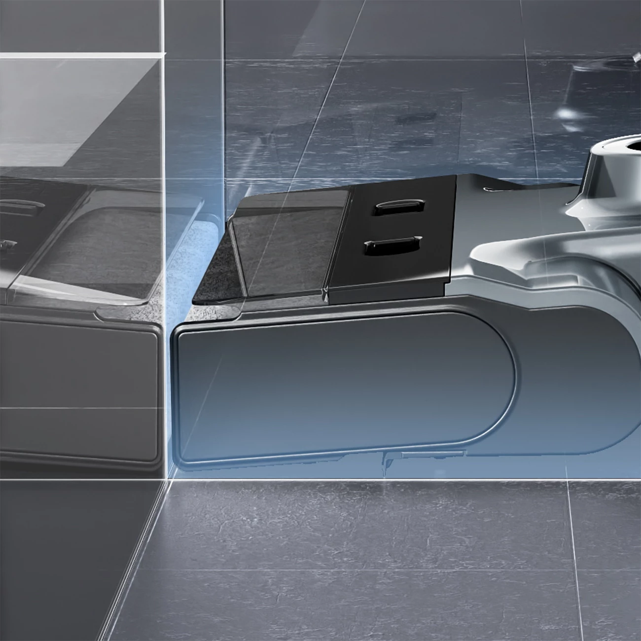 Fshesë elektrike në këmbë UWANT D700 me funksion larjeje dhe stacion karikimi, e bardhë