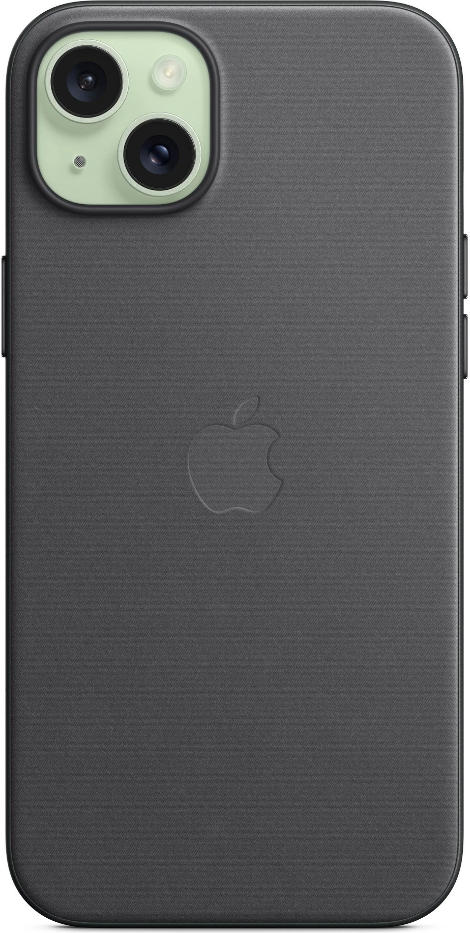 Mbështjellës Apple FineWoven për iPhone 15 Plus, MagSafe, i zi