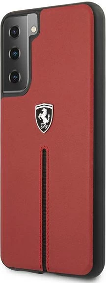 Mbështjellës Ferrari Off Track për Samsung Galaxy S21+, lëkurë natyrale, kuq