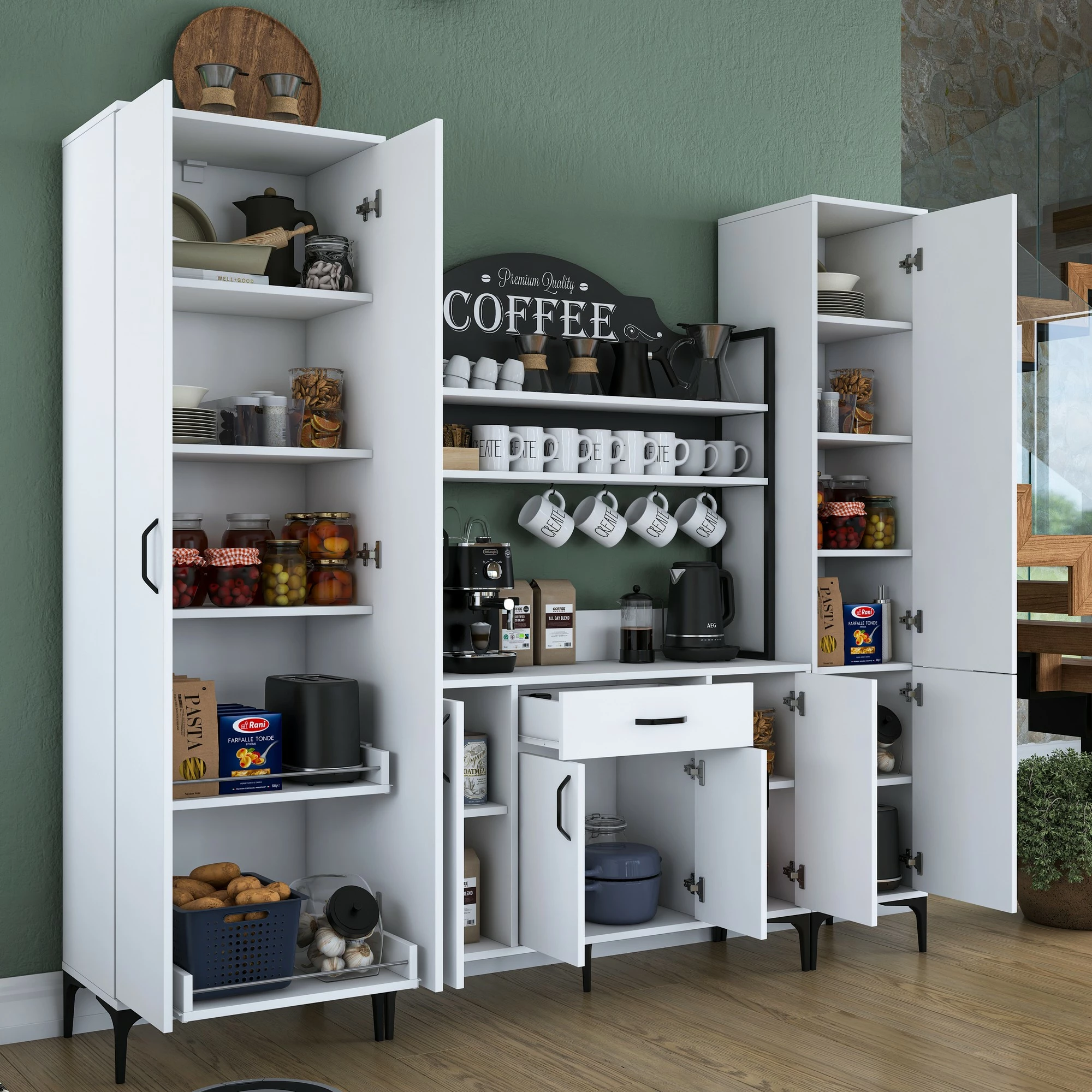 Dollap multifunksional, ngjyrë e bardhë, Skye Decor, JE150 - 3082