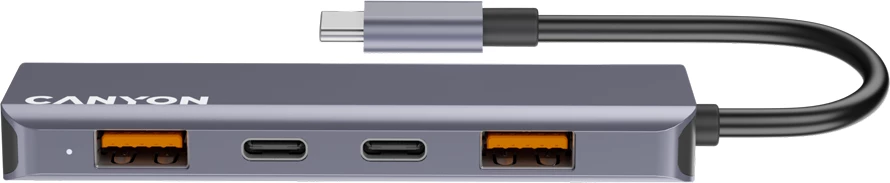USB-C hub CANYON DS-18 5n1 USB 3.2 Gen 2, 2x USB-A + 2x USB-C, kabllo 15 cm, hiri