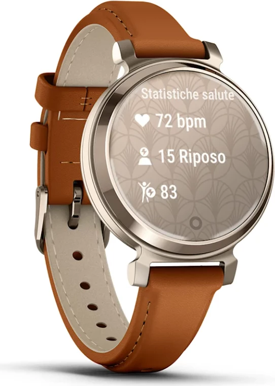 Smartwatch Garmin Lily® 2 Classic – Cream Gold with Tan Leather Strap
