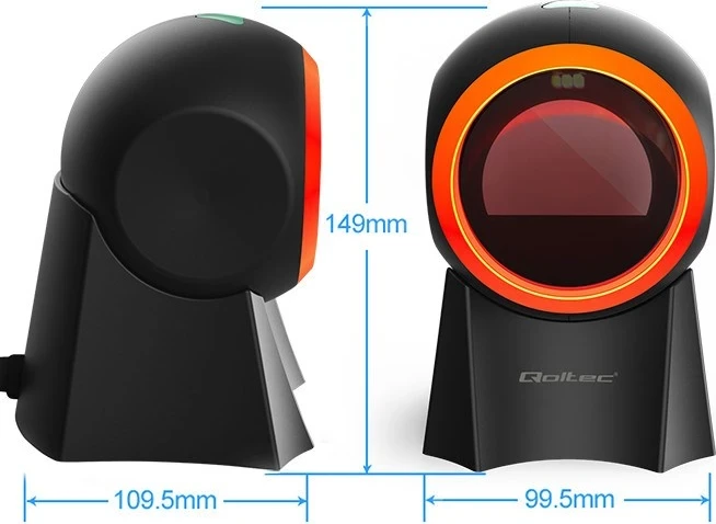 Skener tavoline për barkod Qoltec 50857, 1D | 2D, e zezë