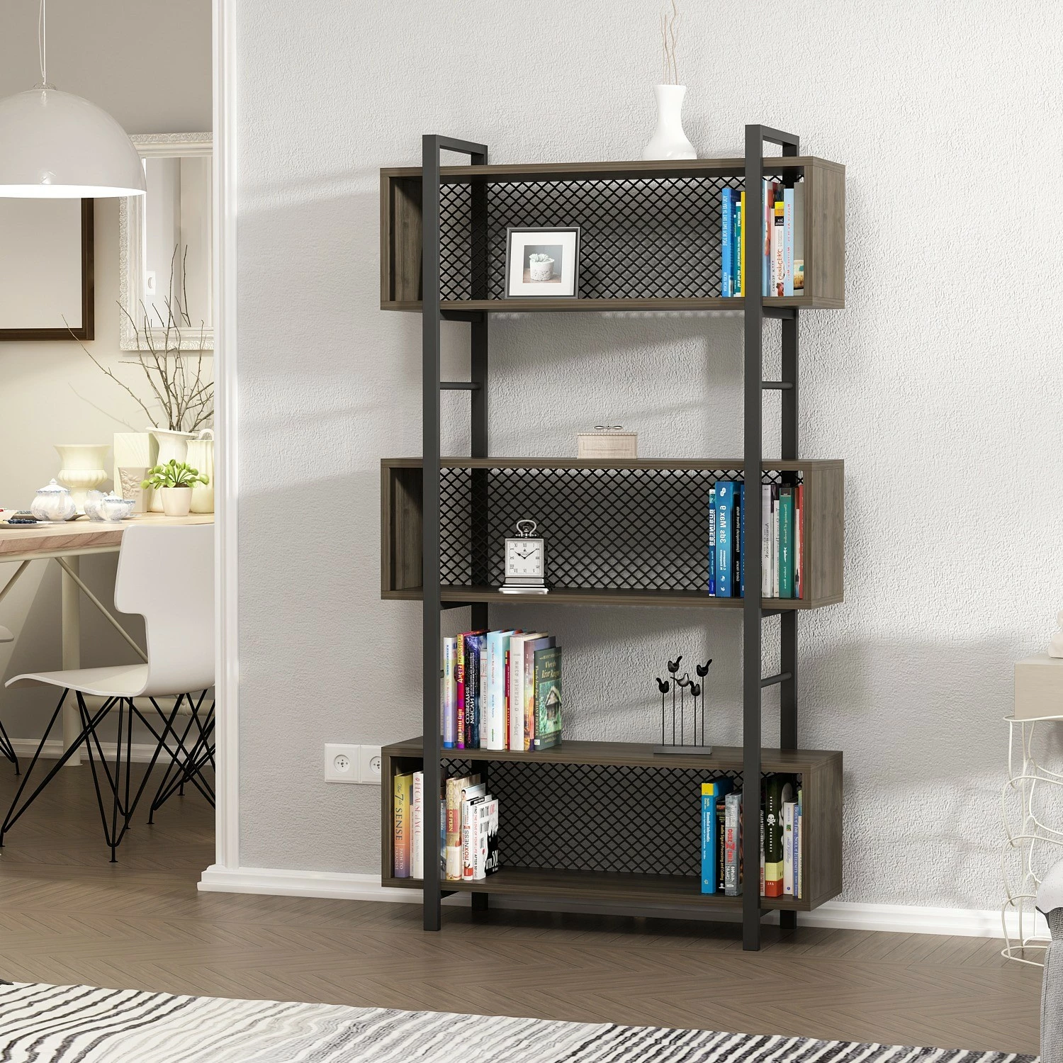 Raft librash modern industrial, ngjyrë arre, Hanah Home, Still