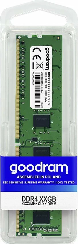 RAM Memorje GoodRam GR2666D464L19/16G DDR4 16GB 2666MHz CL19 DIMM, jeshile