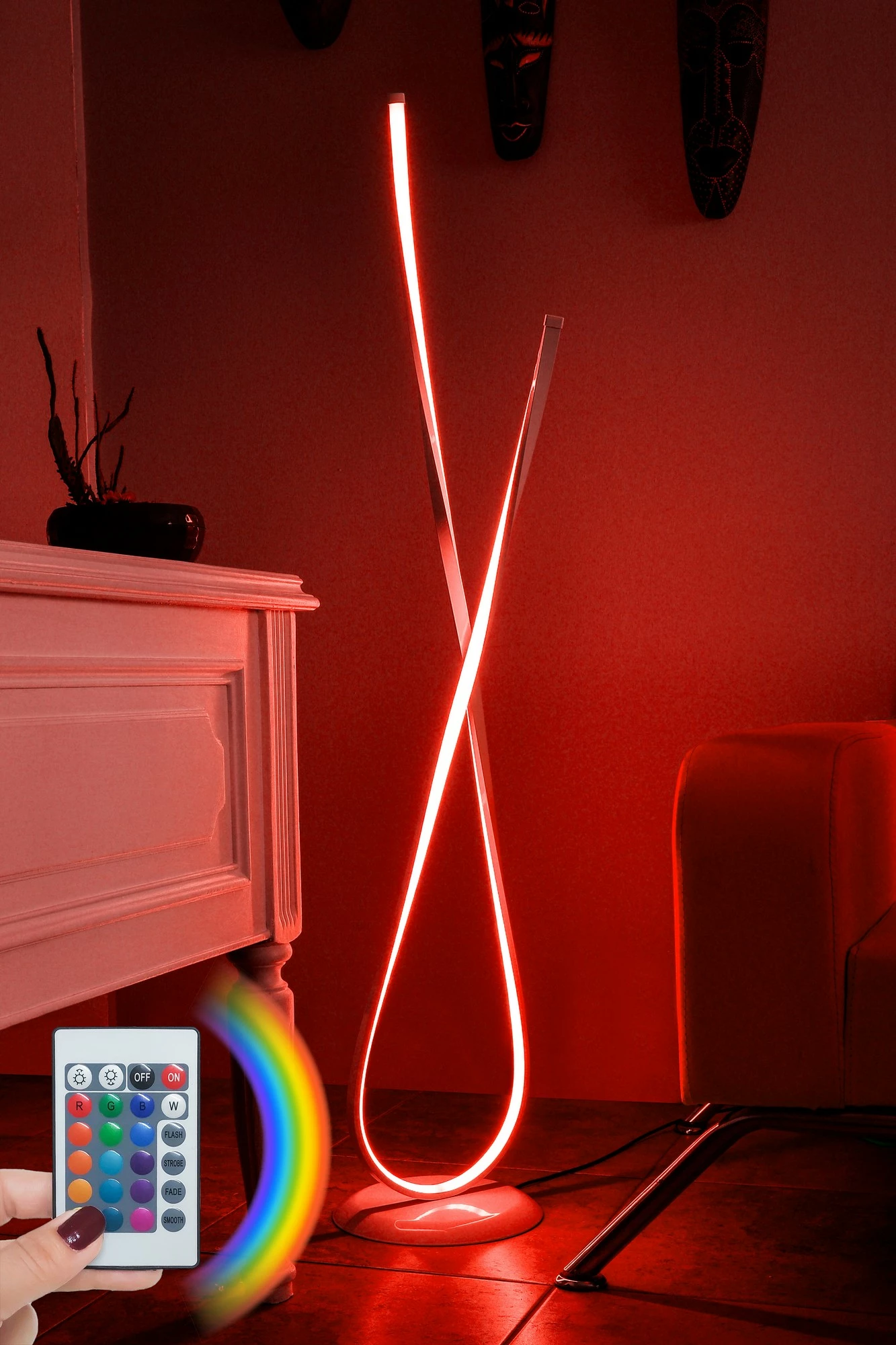 Llambë dyshemeje Opviq Van Gogh, e bardhë, shumëngjyrëshe