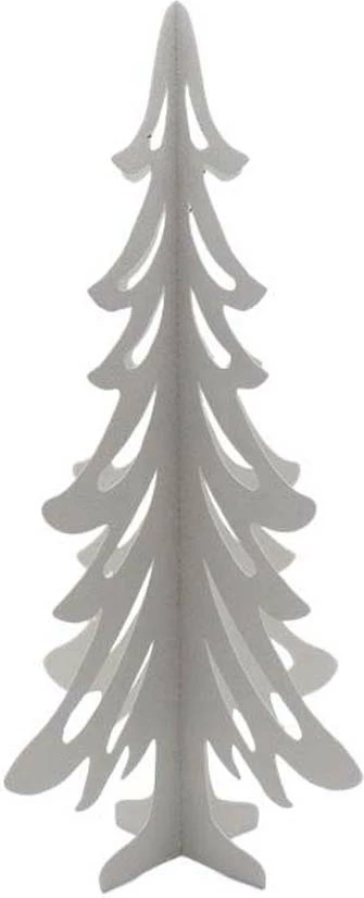 Dekor pemë për Krishtlindje PINO, metalike, e bardhë, 23.5x23.5x60 cm