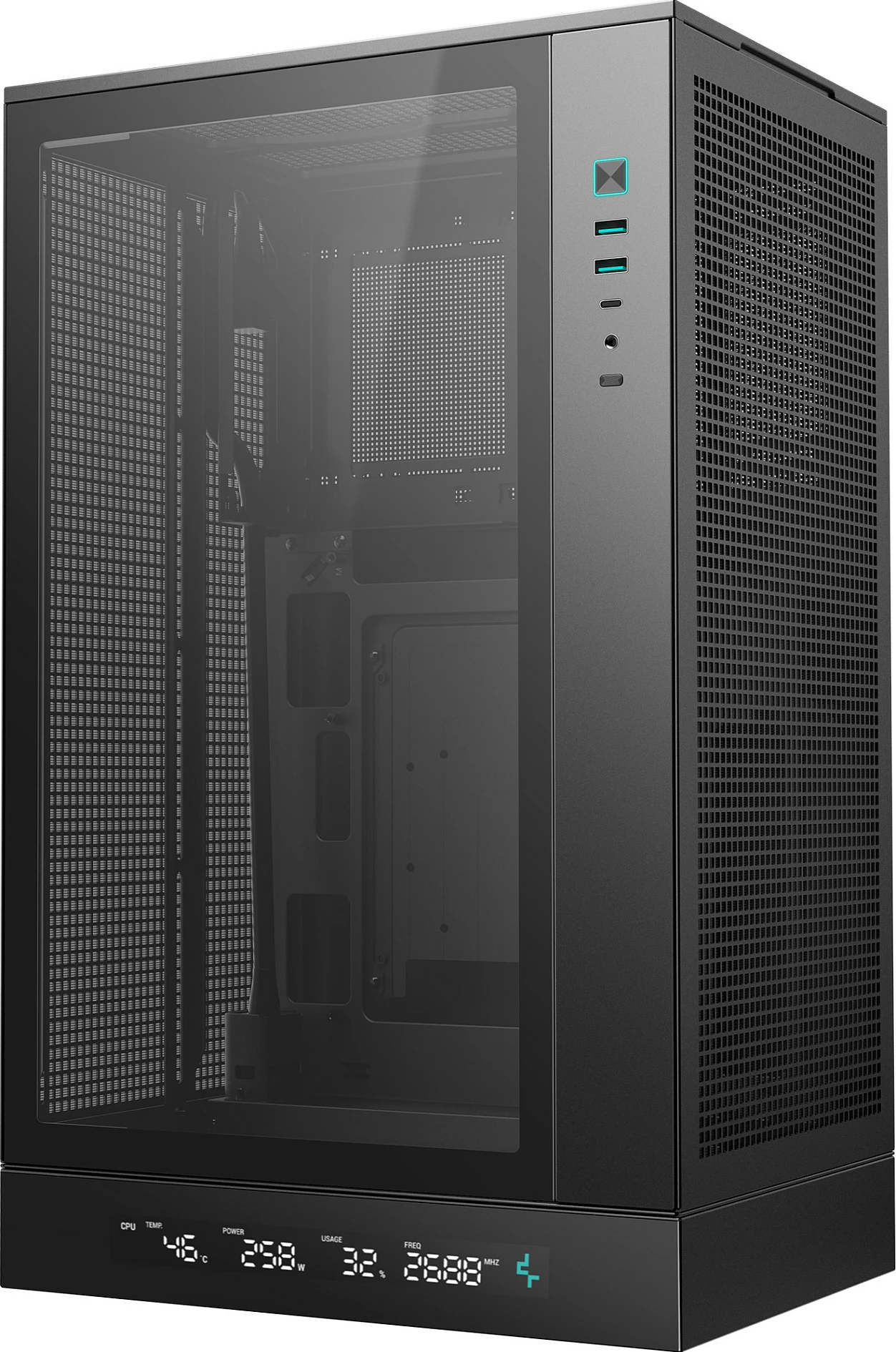 Kasë Deepcool CH270 DIGITAL mini tower, xham i temperuar, e zezë