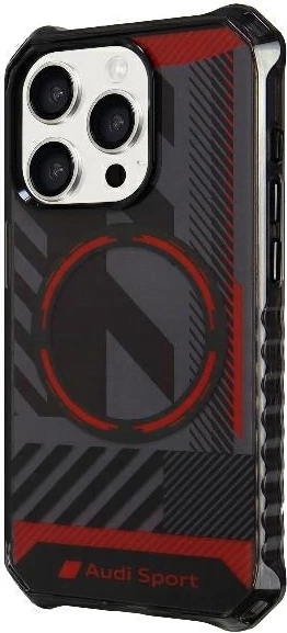 Mbështjellës Audi IML Sport MagSafe për iPhone 15 Pro Max 6.7", zi/zi