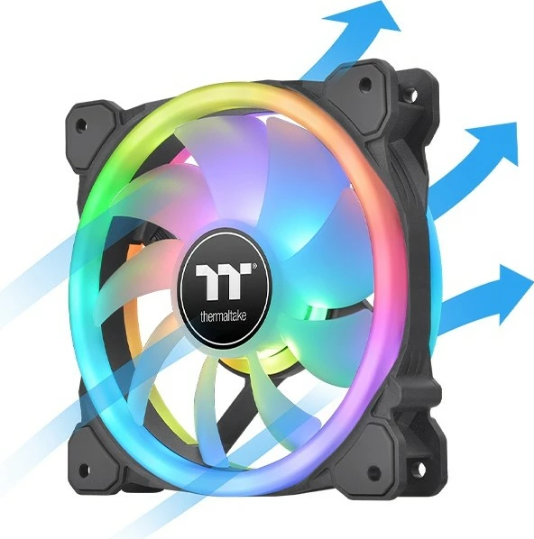 Ventilator kasë Thermaltake SWAFAN 12 RGB, 3 copë, 12 cm, RGB, i zi