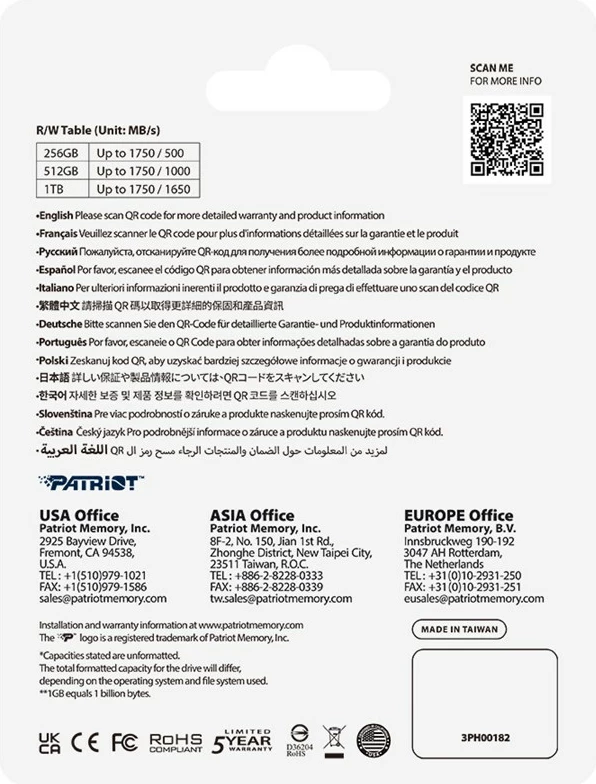 Kartë memorie Patriot Memory EP CFexpress Type B 1TB, 1750MB/s, e zezë