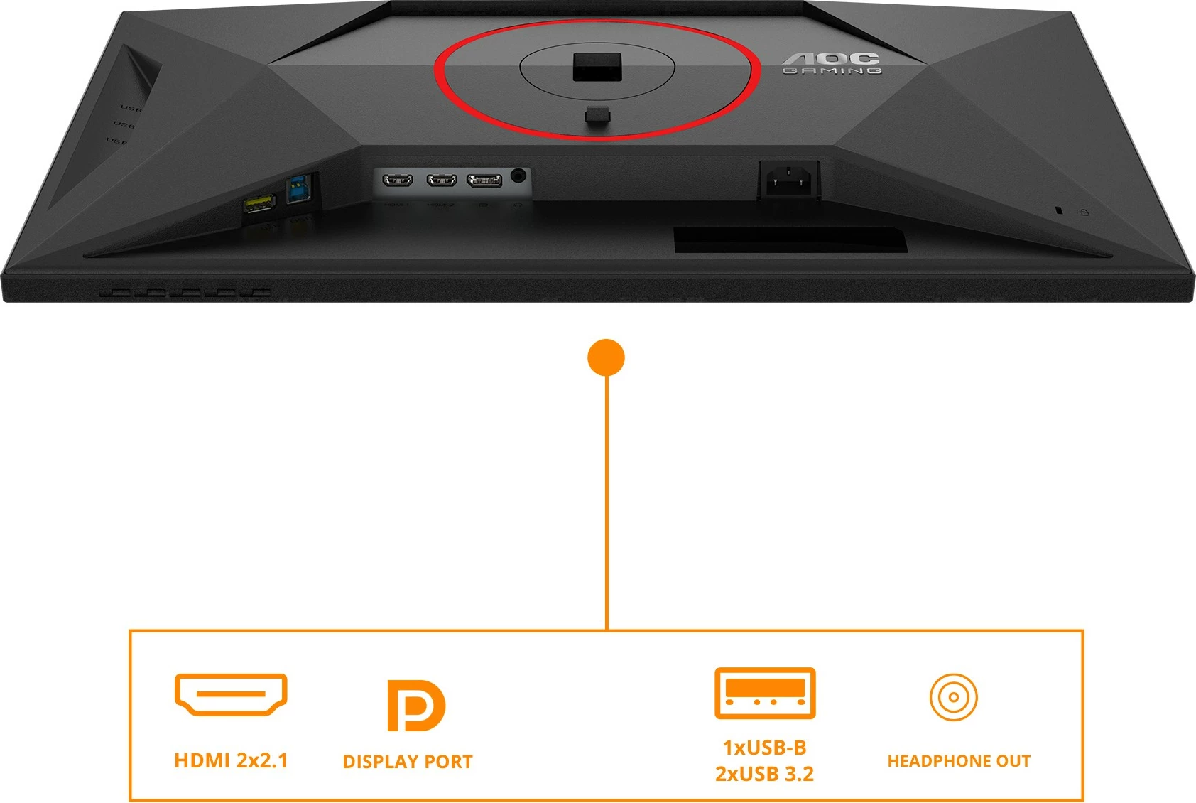 Monitor AOC U27G4R 27 inç IPS HDMI 2.1 DisplayHDR 400, zi/kuqe