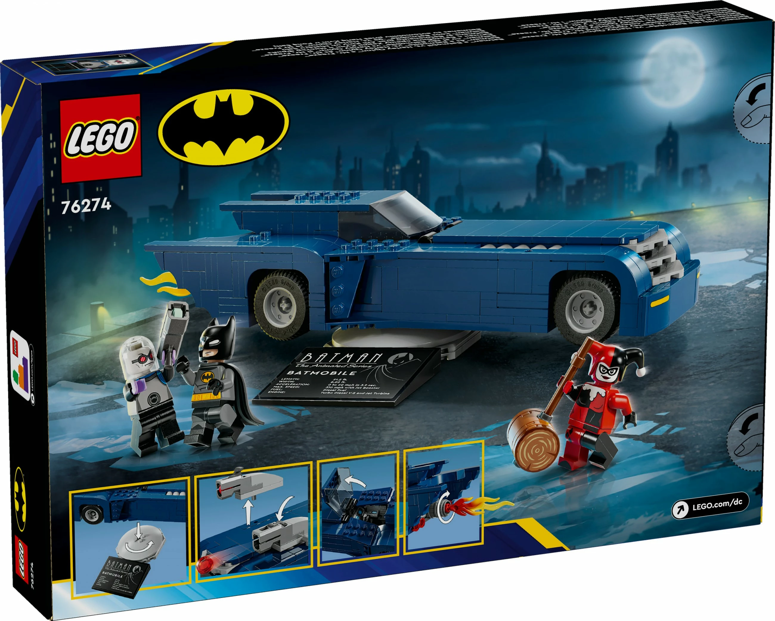 Set ndërtimi LEGO Batman me Batmobile, Harley Quinn dhe Mr. Freeze, 435 pjesë