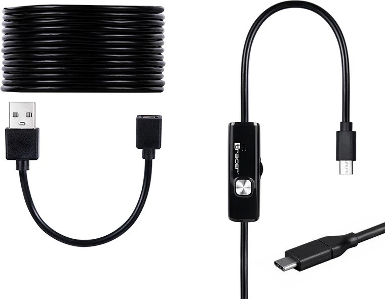 Endoskop industrial Tracer HardWire, TRAKAM46629, kënd 70°, IP67, USB