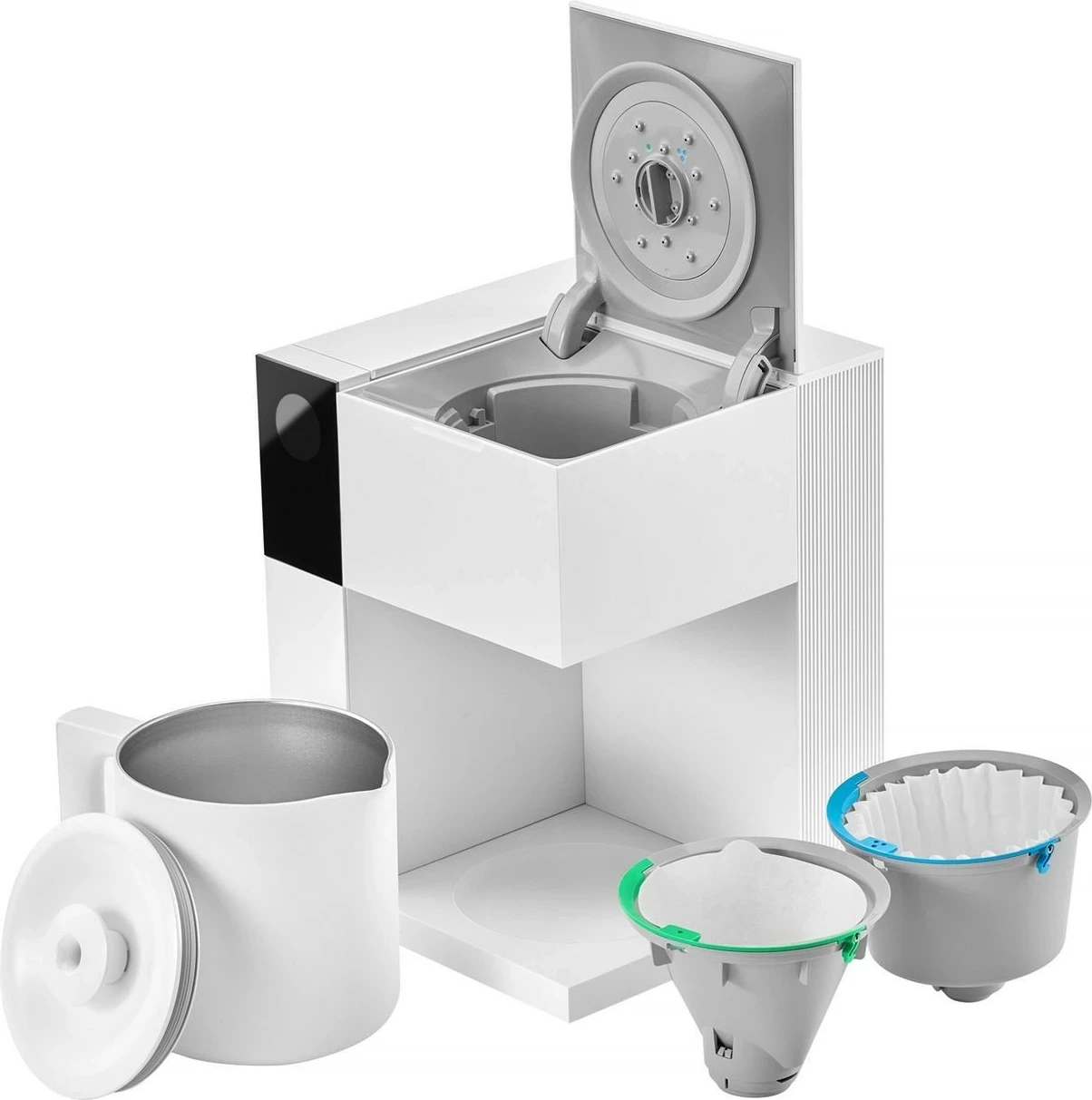 Aparat kafeje drip Fellow Aiden, 10 filxhana, Wi-Fi, ekran ngjyrë, i bardhë mat