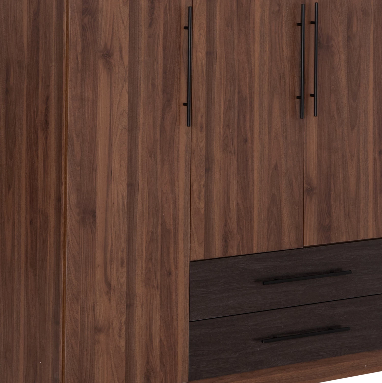 Dollap me 3 dyer, 2 sirtarë, ngjyrë arrë/wenge, CARYS FH746.11, 150x55.5x160cm