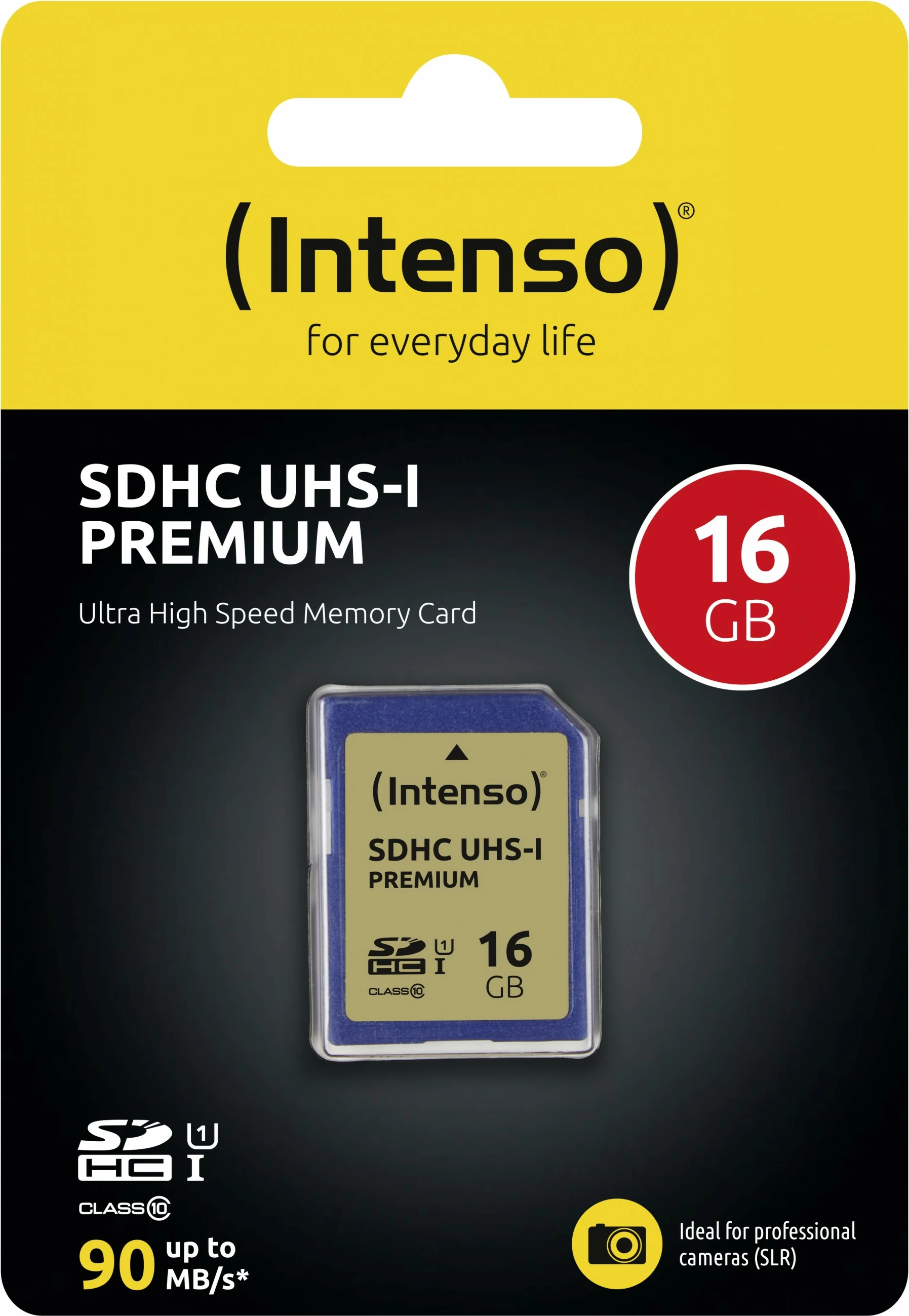 Kartelë memorie Intenso SDHC UHS-I 16GB, Class 10, 90MB/s, blu