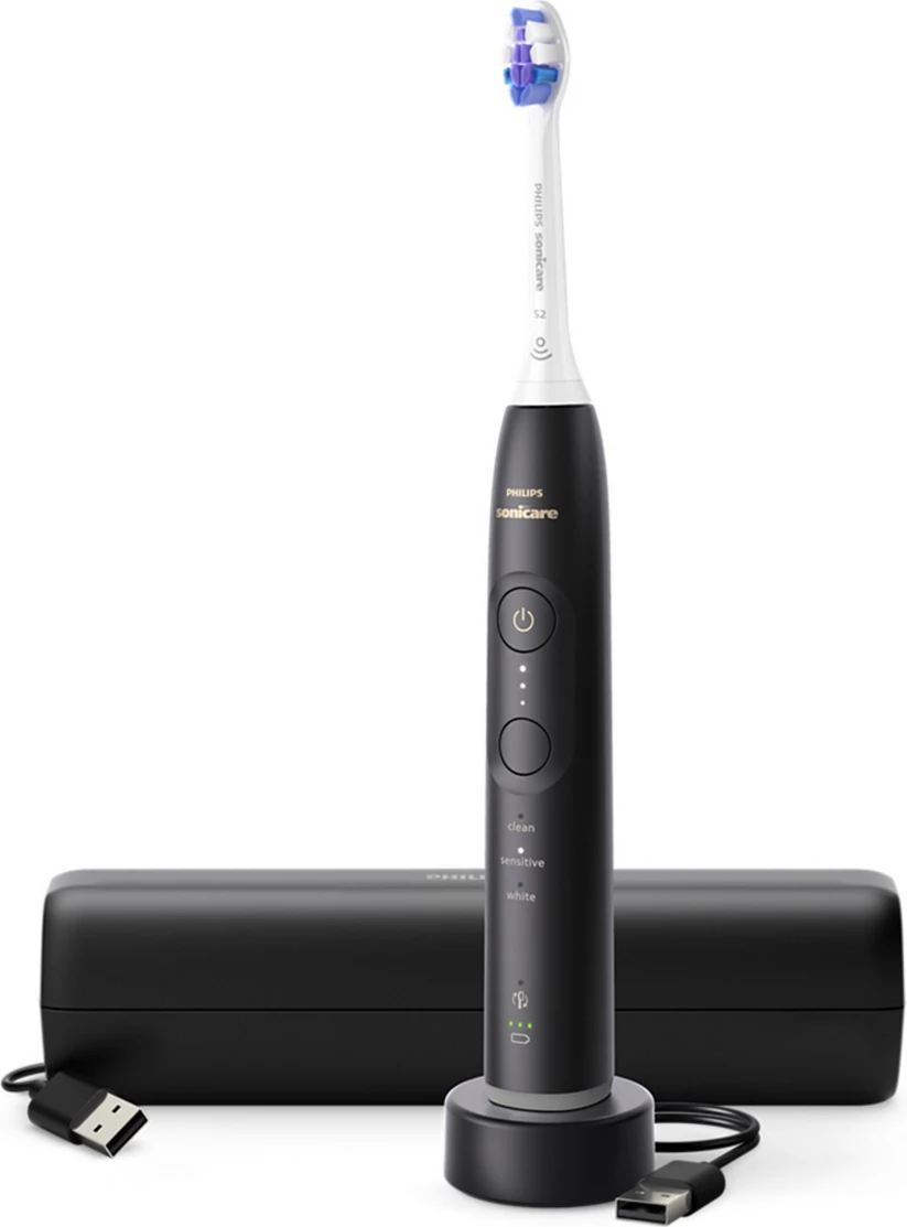 Furçë dhëmbësh elektrike, Philips, Sonicare 6500 HX7411/02, me etui udhëtimi, e zezë