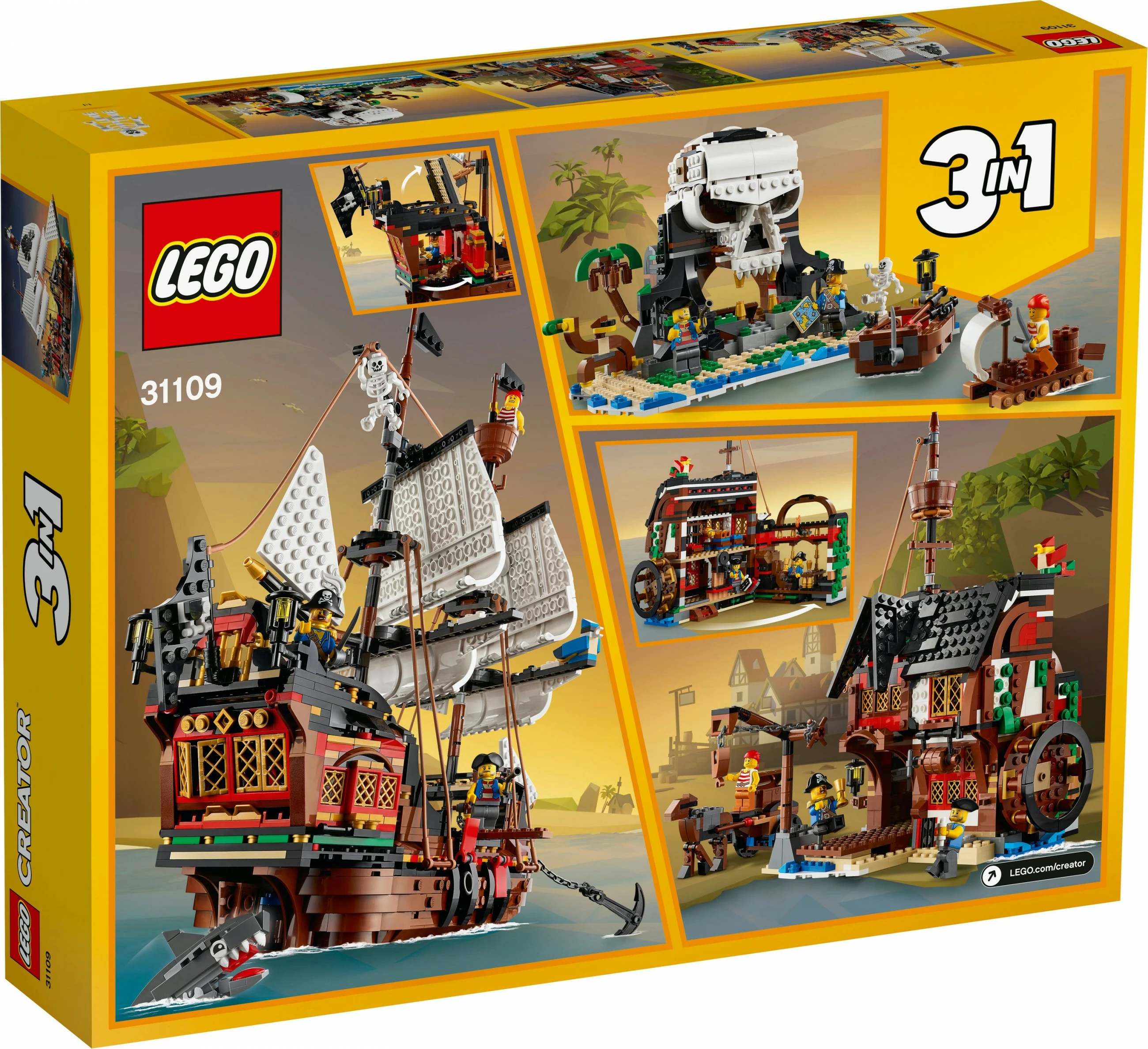 Set ndërtimi LEGO Creator Pirate Ship, 1264 pjesë, plastikë, shumëngjyrëshe