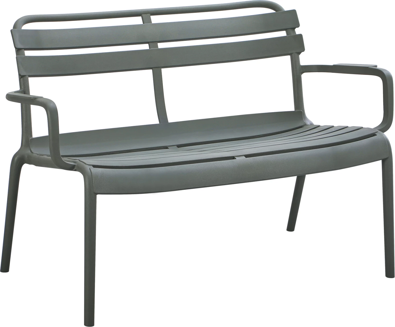 Stol dy vendësh KORVER, polipropilen, ngjyrë ulliri e errët, FH6332.05, 113x65x76cm