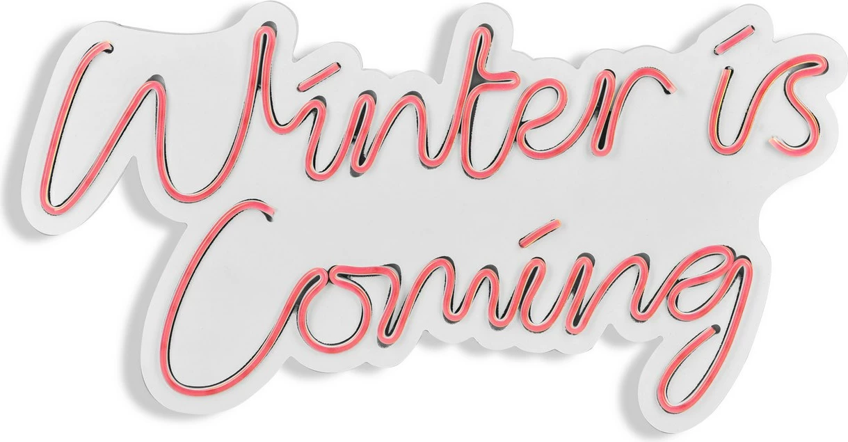 Dekor dritash LED plastike, 'Winter is Coming', ngjyrë rozë