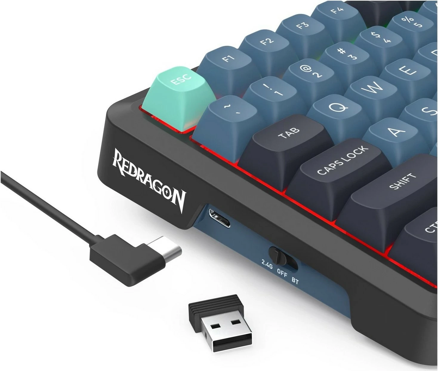 Tastierë mekanike Redragon K724GBG-RGB-PRO Behemoth, RGB, wireless/wired, grey