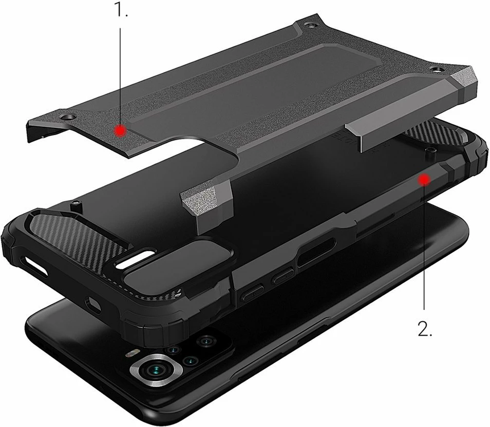 Mbështjellës Hurtel Hybrid Armor për Xiaomi Redmi Note 11T 5G / Redmi Note 11S 5G / Poco M4 Pro 5G, Blu