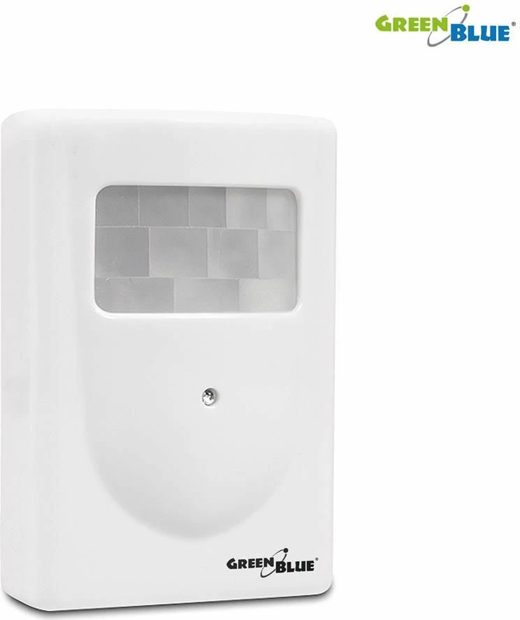 Alarm sinjalizues hyrjeje pa tela GreenBlue GB3400, me sensor PIR, 5 melodi, i bardhë, set sensor + marrës