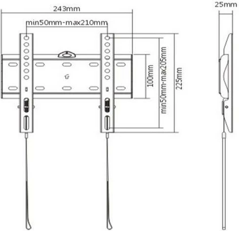 Mbajtës muri për TV Gembird WM-42F-01, 23-42 inç, 30 kg, i zi