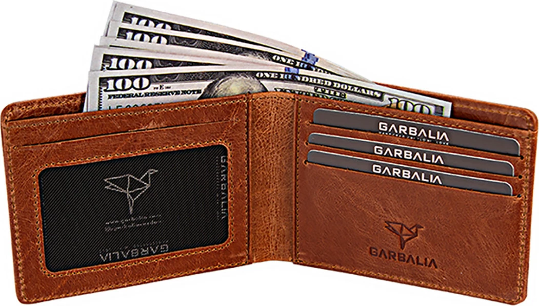 Portofol për burra, lëkurë natyrale, ngjyrë tan, Jasper