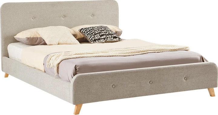 Krevat dopio Restel, stof gri-bezhë, 160x200cm