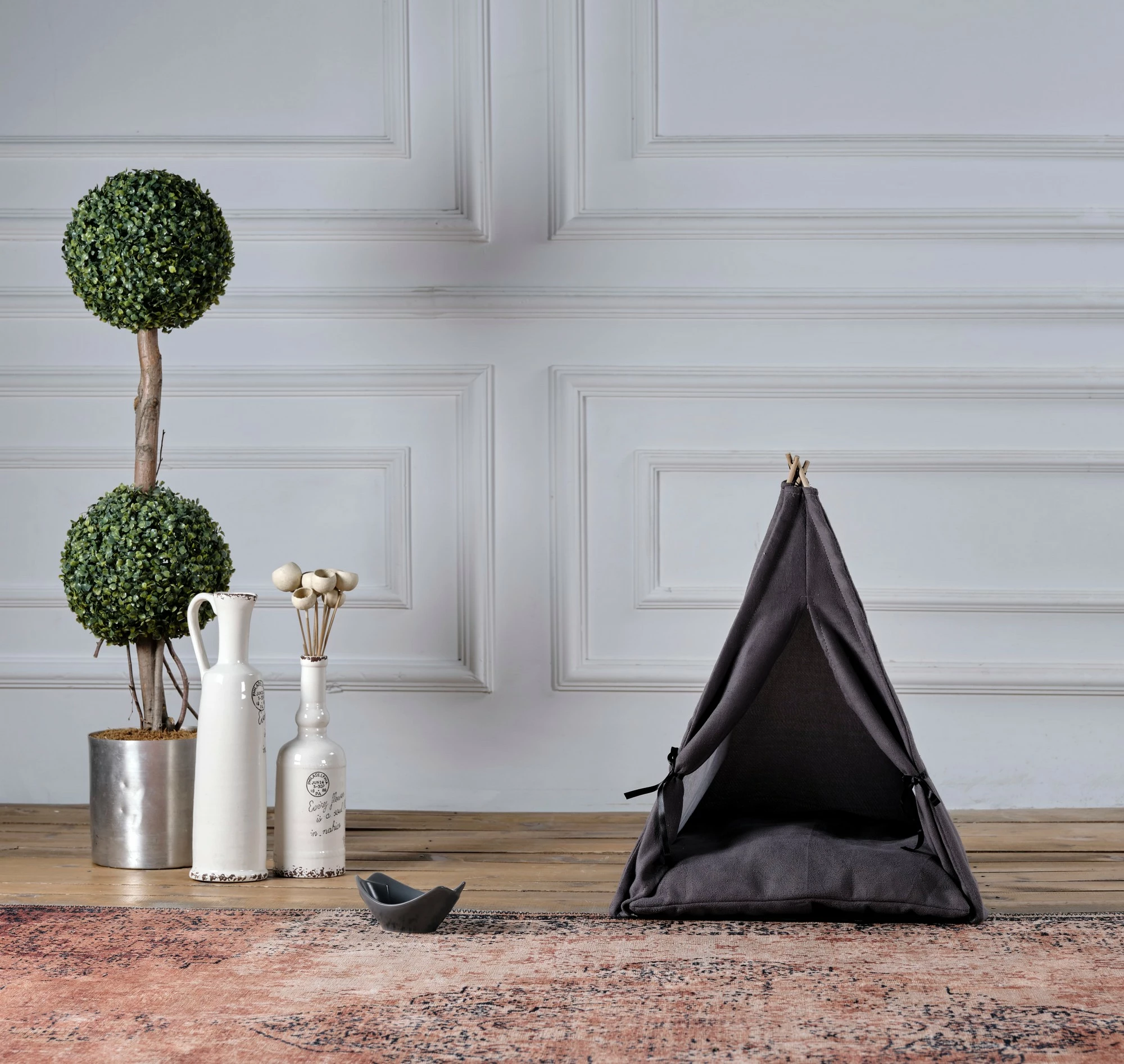 Shtrat për kafshë shtëpiake, Skye Decor, gri, Pet Cadir