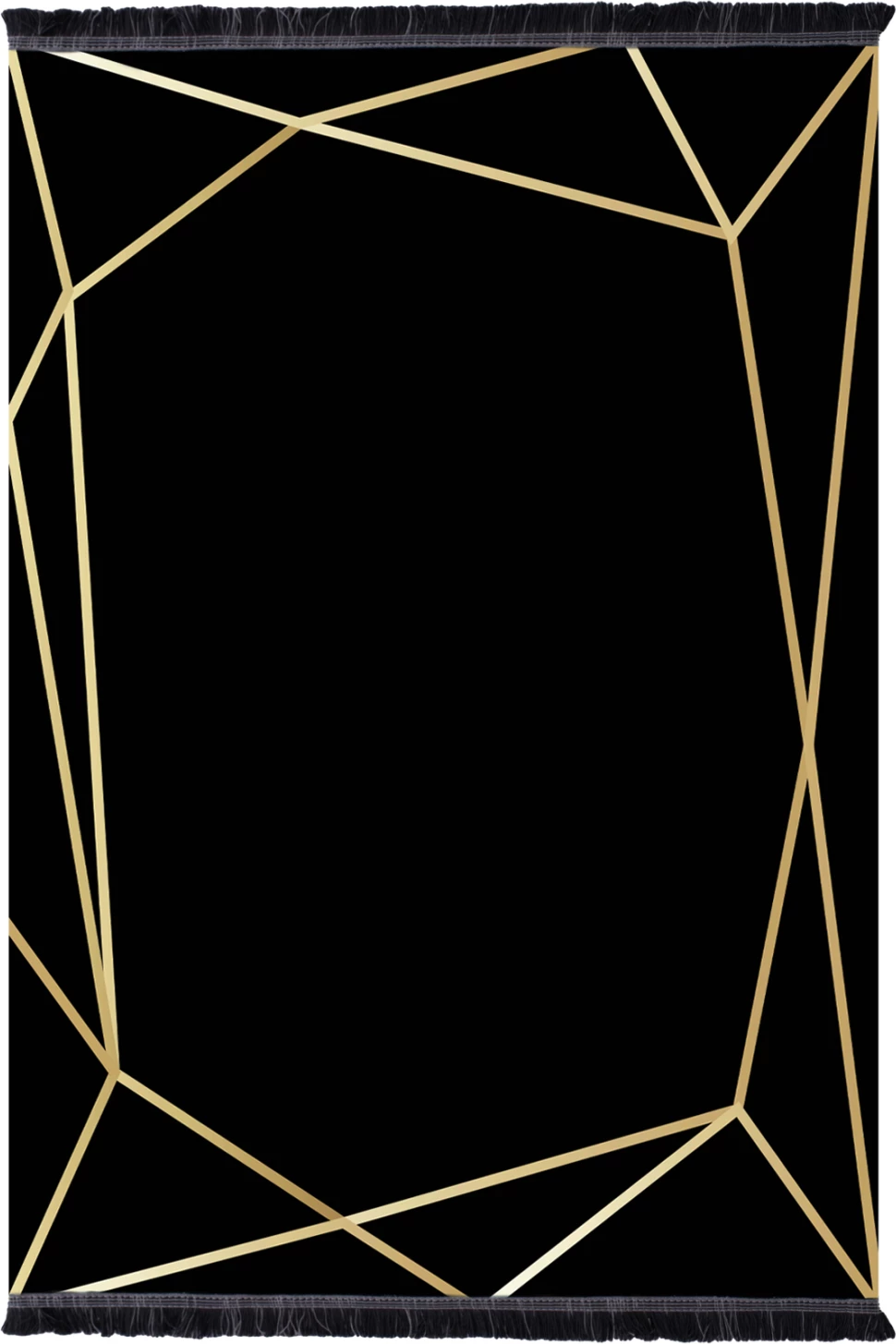 Tapet modern me franja, ngjyrë zezë-ari, JOSIANE, 120x170cm, FH7677.30